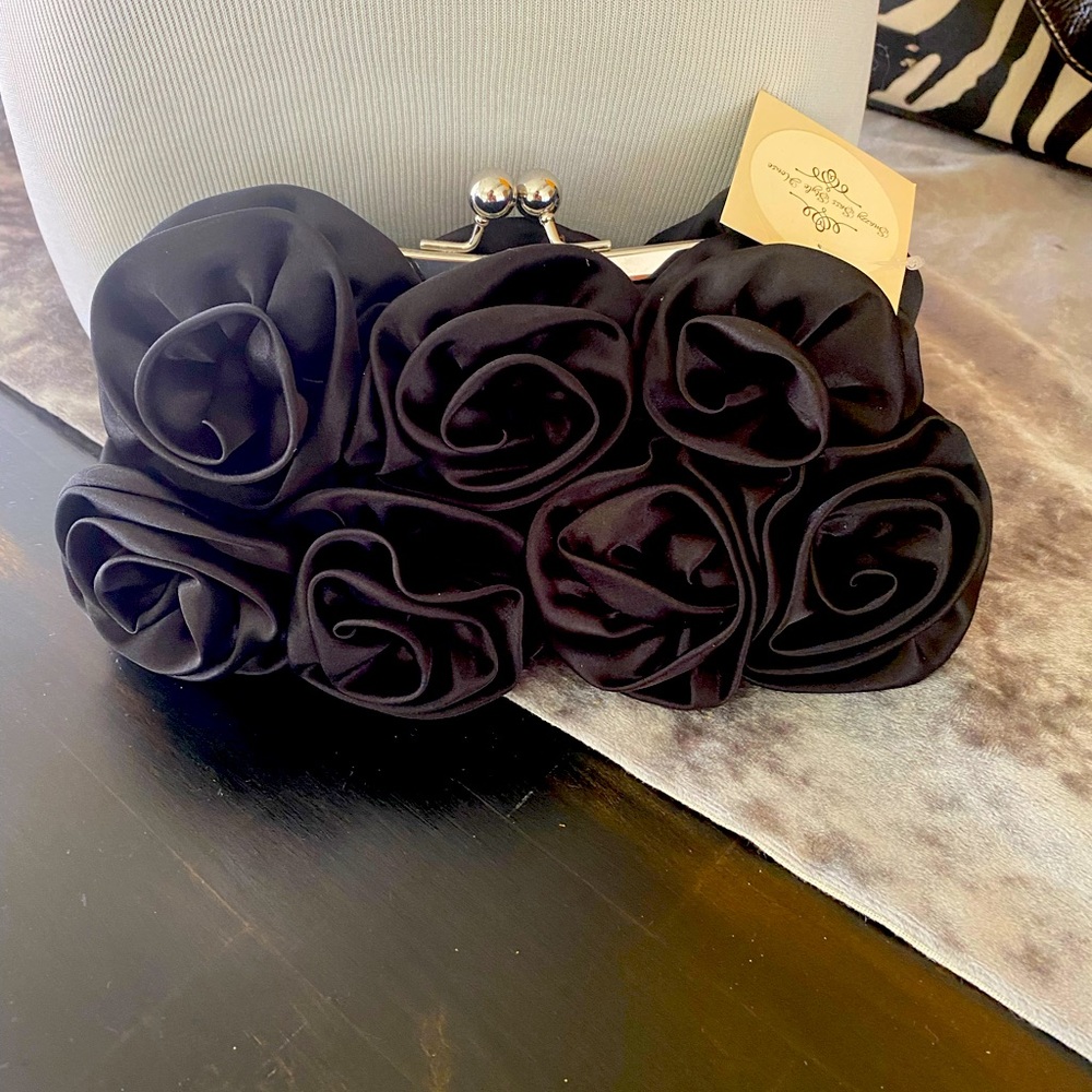 Lula Townsend Black Rose clutch